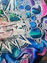 Load image into Gallery viewer, "Cosmic Drive-In" (Liquidsunart x Thriftprints) 12" Record w/Resin and Glitter (SEE DESCRIPTION)