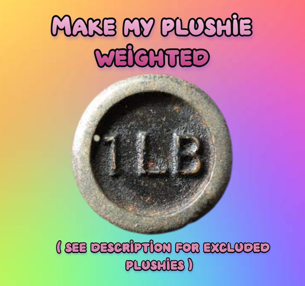 Add-on: Make My Plushie Weighted (~1lb) - NOT ALL PLUSH CAN BE WEIGHTED READ DESPCRIPTION